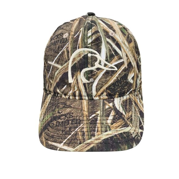 Ducks Unlimited Cap Hat Mossy Oak Camo Shadow Grass Adjust Strapback Embroidered - Picture 1 of 8